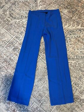 Mauro Grifoni Cobalt Blue Wide Leg Trousers Made in Italy
